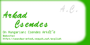 arkad csendes business card
